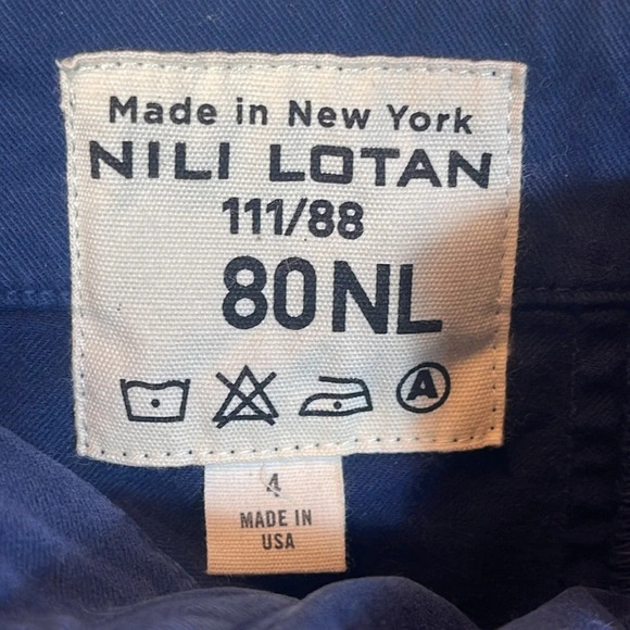 NILI LOTAN Jenna Marine Blue Mid-Rise Crop Pant size: 4 - Picture 10 of 12